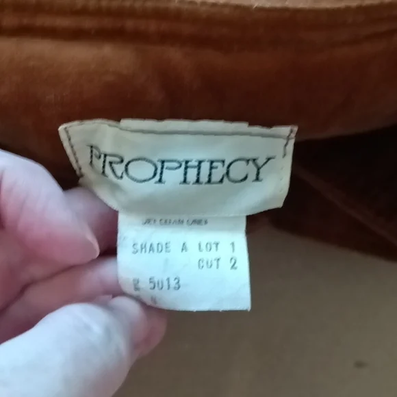 Suit by Prophecy EUC caramel brown velveteen VTG from 1970s skirt and blazer - Picture 6 of 16